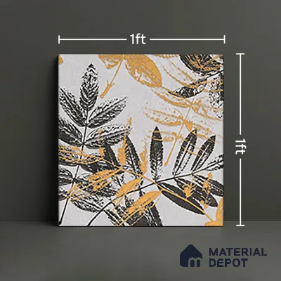 Floral Wall Tile TL 07249 Plana 8005 GLM (Gold) 1 ft x 1 ft Ceramic Matte Finish - 9 mm  | 2 mm Spacer is Mandatory | Please Expect a Slight Variation of Pattern (Sample)